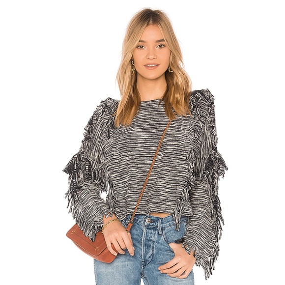 Misa Los Angeles Sweaters - MIsa Karine Fringe Sweater